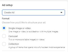 Facebook ad setup