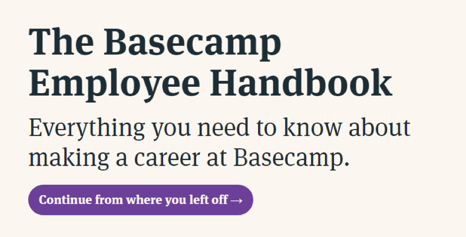 Creating company culture Basecamp example